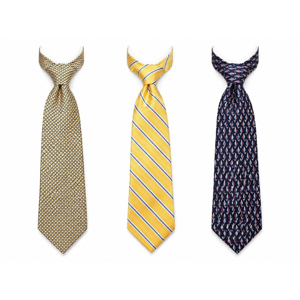 Nautica Men's 3-Piece Classic Tie Lot – Multicolor Striped w/ Logo Accents
